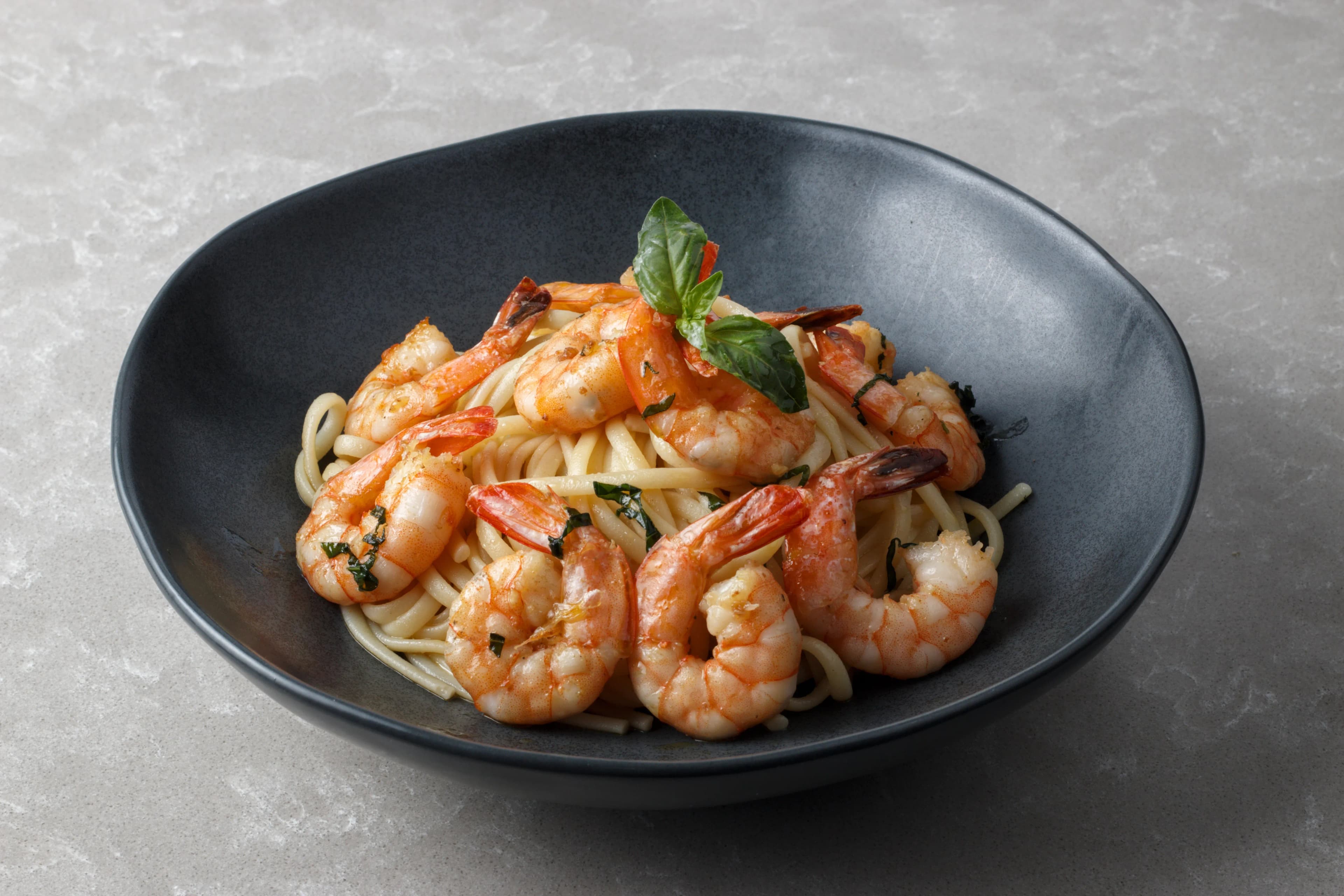 Shrimp Scampi over Linguine
