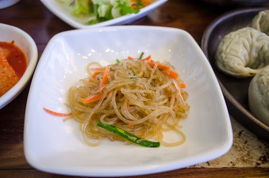 Japchae (Korean glass noodles)